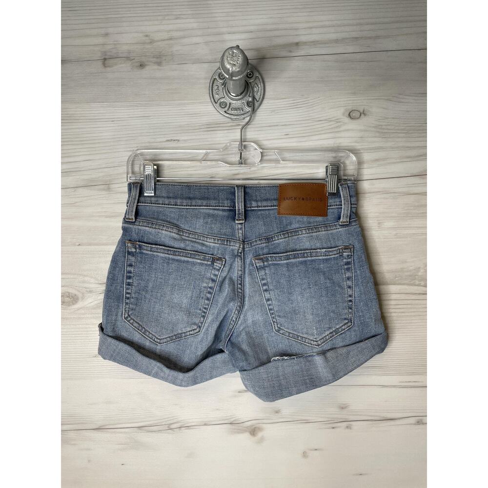 Lucky Brand Shorts Womens 00 24 Blue Jean Denim Cuffed Roll Up Stretch Casual‎ - Picture 7 of 12